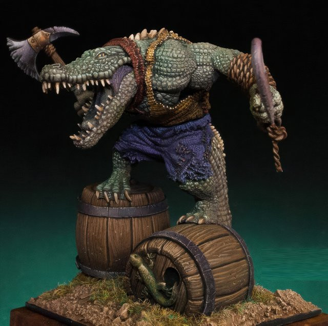 GK Crocodile Pirates Crock Pirate, Harzmodellfigur, Fantasy, unmontierter und unbemalter Bausatz - Bild 1