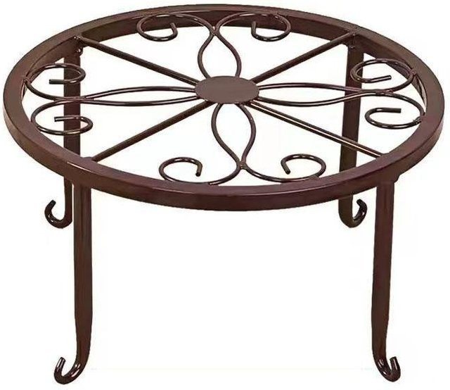 Eterna Home Blumentopfständer aus Eisen in Bronze, runder Pflanzenhalter aus Metall - Bild 1
