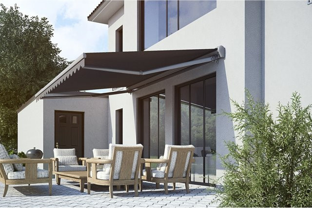 Spettmann Halbkassettenmarkise Sun LED mit Elektro-Funksteuerung in Anthrazit und Grau, B/T/H: 500 x 300 cm, Ausführung rechts - Bild 1