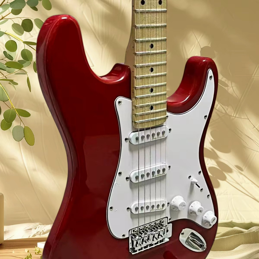OUCEY Anfängergitarre mit Ahornhals und SSS Tonabnehmer in Rot - Bild 2