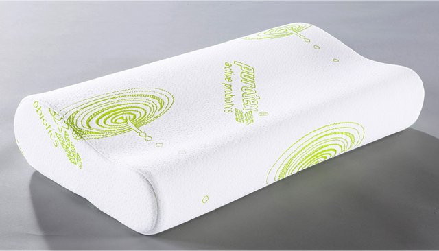 Visko-Nackenstützkissen Premium von Moderne Hausfrau aus Memory Foam in Weiß und Grün, allergikerfreundlich mit Viscose - Bild 1