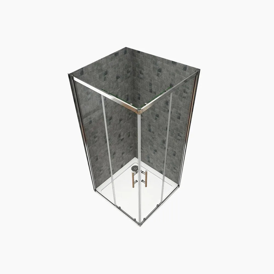 Duschparadies Duschkabine Eckeinstieg mit Schiebetür aus Sicherheitsglas, Farbe: Transparent/Silber, B: 110 cm, T: 76 cm, H: 185 cm - Bild 2