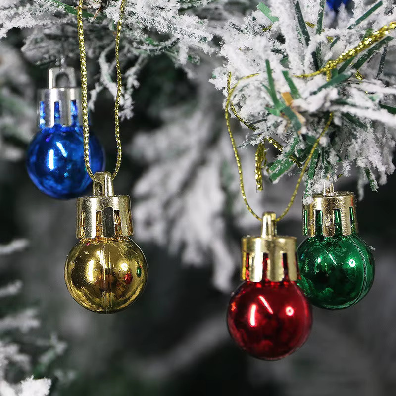 Bunte Weihnachtskugeln von RIBBON HOUSE, 24 Stück, Multicolor und Gold, Durchmesser: 2 cm - Bild 4