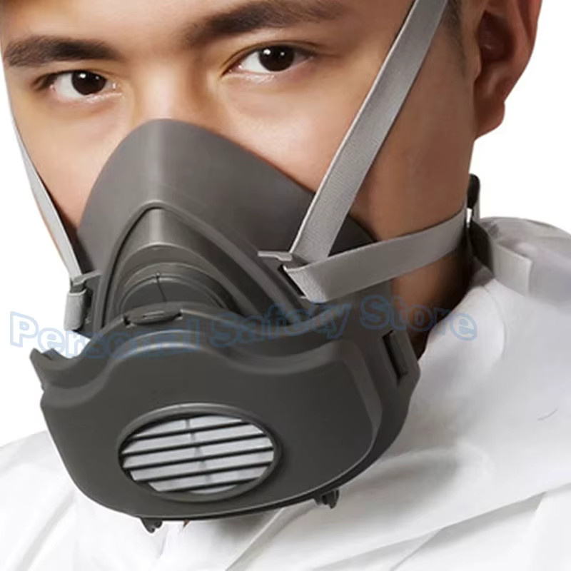 Industrielle Vollgesichts-Gasmaske 41in1 Typ 3700 mit Atemschutzfiltern zum Schutz gegen Staub und Formaldehyd beim Lackieren und Sprühen - Bild 4