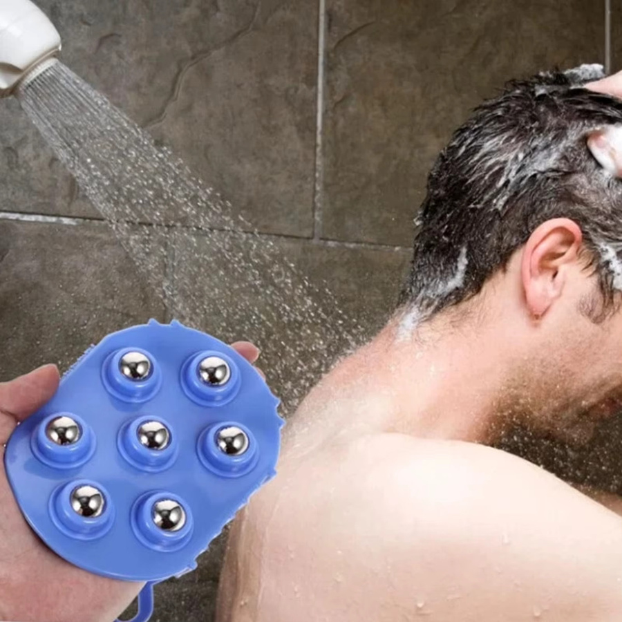 360 Grad drehbare Stahlkugel-Massagebürste, Unisex - Bild 2
