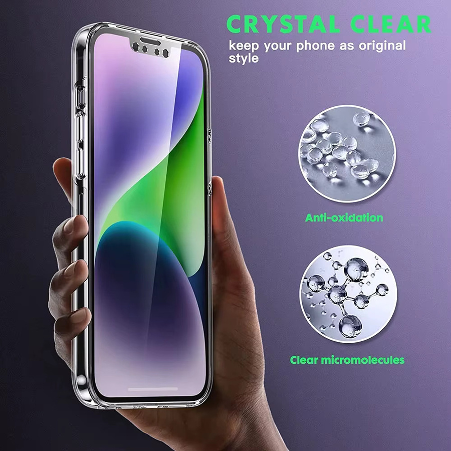 Transparente 360-Grad Ganzkörper-Schutzhülle für iPhone 11 bis iPhone 16 Pro Max mit Front- und Rückseite-Abdeckung - Bild 3