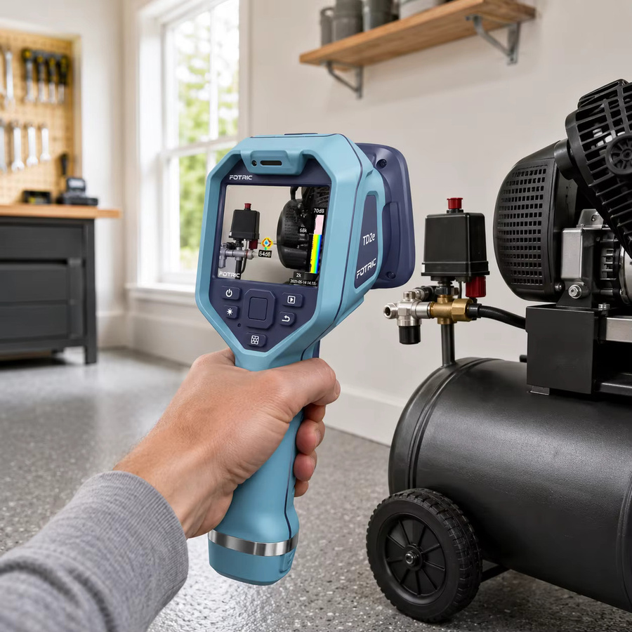 FOTRIC TD2e Akustikkamera Ultraschallkamera mit 64 MEMS Mikrofonen zur Lecksuche von Druckluft, Gas und Vakuum in der industriellen Instandhaltung, Farbe: Blau - Bild 2