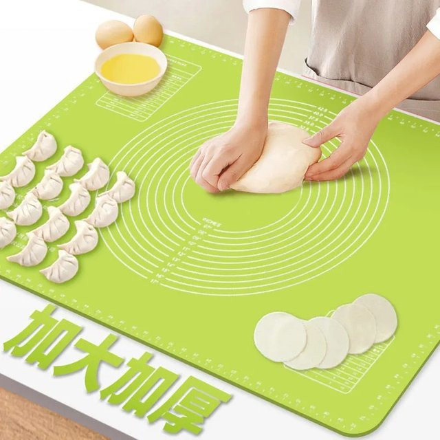 Silikon Backmatte für Pizza und Teig in Grün - Bild 1