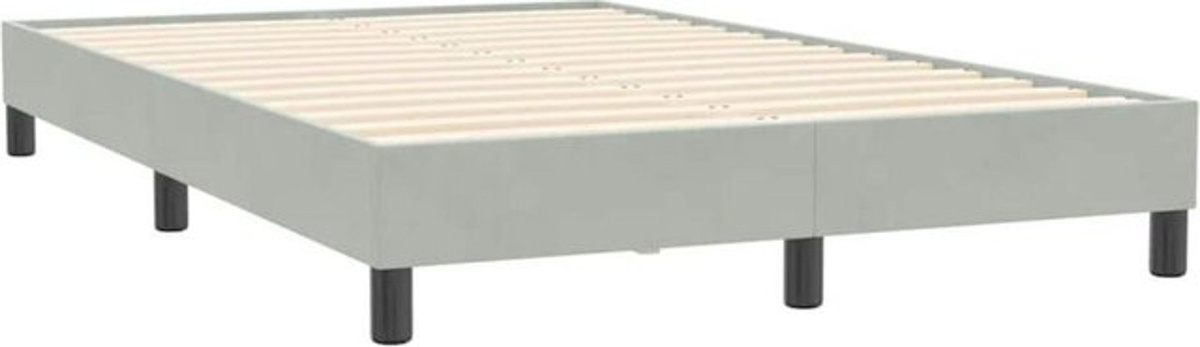Polsterbett vidaxl aus Samt und Holzwerkstoff in Grau, B/T/H: 120 x 210 x 25 cm - Bild 1