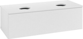 V&B Waschtischunterschrank Antao mit Frontstruktur und Beleuchtung in Weiß, B/T/H: 120 x 50 x 36 cm - Bild 1