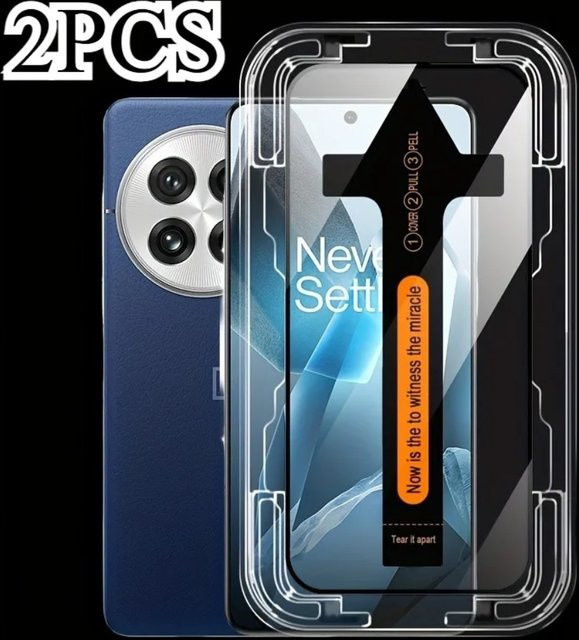2 Stück HD Displayschutz aus gehärtetem Glas für OnePlus 13T 13R 12R 11R 10 9 Pro, transparent und bruchsicher - Bild 1