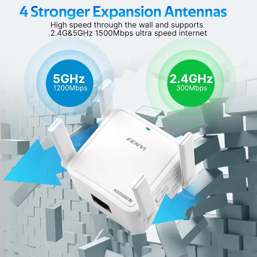 DERAPID WLAN 6 Repeater AX1500Mbps Dual-Band Wi-Fi Signalverstärker in Weiß - Bild 2