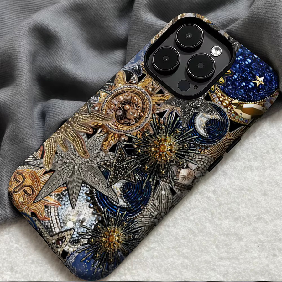 Potdemiel Handyhülle Celestial Gem Maze für iPhone 17 16 15 14 13 Pro Max Plus mit doppelschichtiger Rückseite in Multicolour - Bild 5