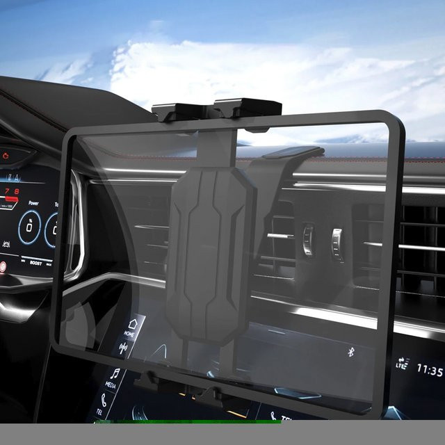 Xnyocn Auto Tablet Halterung Schwarz, faltbare Universal Halterung für Dashboard und Mittelkonsole, passend für iPad, Xiaomi und Huawei Tablets von 4 bis 14 Zoll - Bild 1