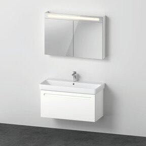 Duravit Möbel-Set No. 1 mit Waschtisch, Waschtischunterbau und Spiegel in Weiß, B/T: 100 x 45 cm - Bild 1