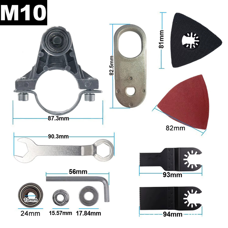 sbestily Multifunktionaler Winkelschleifer-Aufsatzkonverter als Oszillierendes Werkzeugset M10 und M14 für 100 mm, 115 mm und 125 mm Winkelschleifer - Bild 2