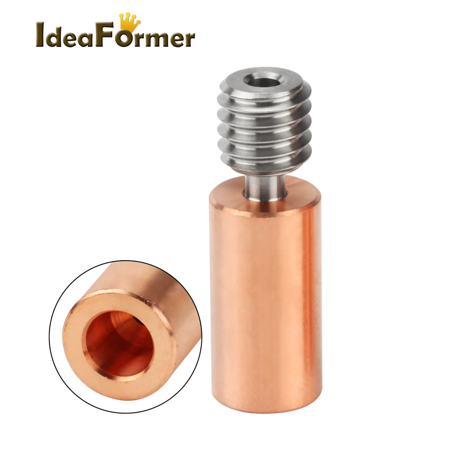 2 Stück E3D V6 Throat Heat Break Düsenhals aus Titanlegierung und Kupfer für 1,75 mm FDM Hotend, Mehrfarbig - Bild 2
