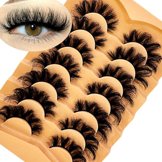LYBCG Künstliche Wimpern, 5D 8D Katzenaugen-Wimpern, 7 Paar, Unisex - Bild 1