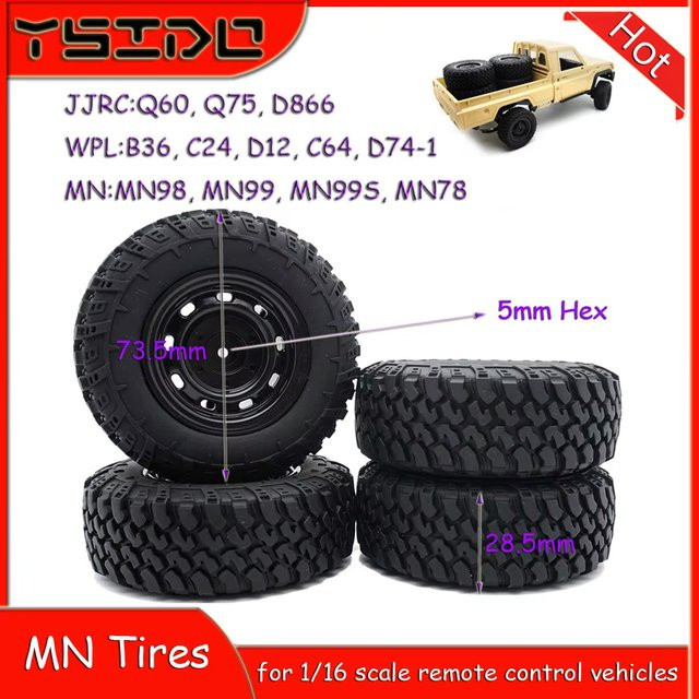 YSIDO RC Off-Road Auto Reifen Kit, Gummi, Schwarz, Zubehör - Bild 1
