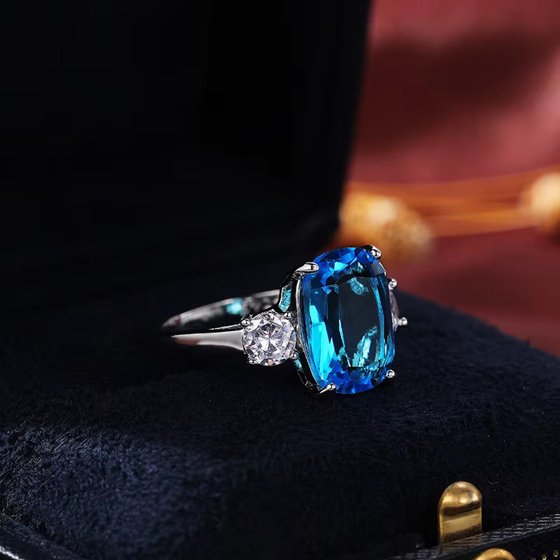 Huitan Ring, Sky Blue Stein, Zirkonia, Damen - Bild 2