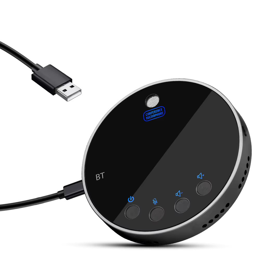 Depusheng Q8 USB-Konferenzmikrofon mit Lautsprecher, 360 Grad omnidirektionales Kondensatormikrofon in Schwarz - Bild 3