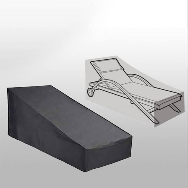 MY·BAKERMAN Terrassen-Chaiselounge-Abdeckung für Sonnenliegen und Outdoor-Lounge-Sessel, wasserabweisend und UV-beständig, Schwarz - Bild 1