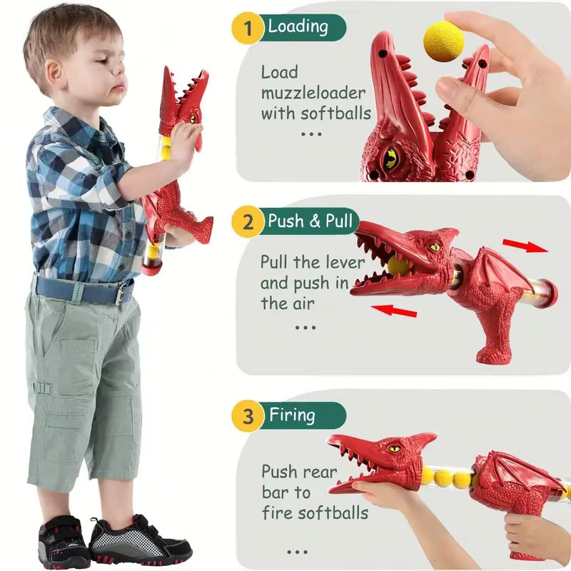 KNYYSECQ Kampf meinen Dinosaurier, Soft-Bullet-Pistole, Dinosaurier - Bild 4