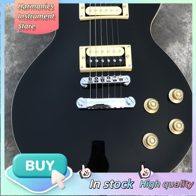 OUCEY LPS-Style E-Gitarre in Schwarz mit Mahagoni-Korpus, HH-Humbucker-Tonabnehmern und schwarzem Ebenholzgriffbrett - Bild 1