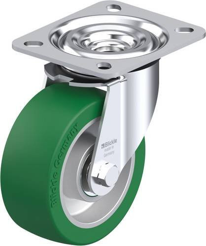 Blickle L-ALST 100K Lenkrolle in Silber und Grün mit Aluminium-Gehäuse, Rad-Durchmesser: 100 mm, Tragfähigkeit (max.): 250 kg - Bild 1
