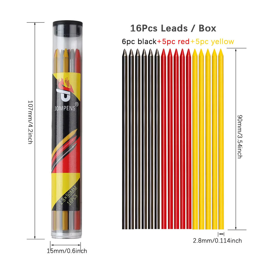 MROOFUL Mechanikbleistiftminen 2,8 mm in Multicolour für Holzbearbeitung und Architekten, 1 Box - Bild 2