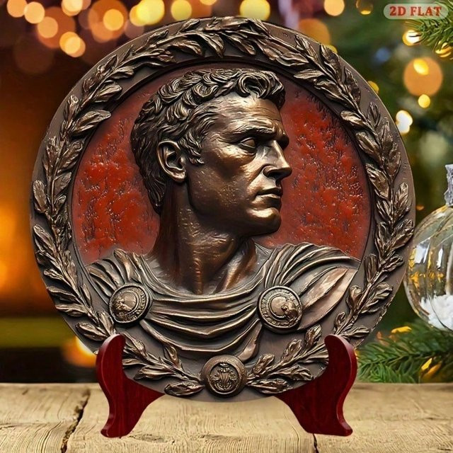CIFBUY Caesar-Büste Wanddekoration Vintage Metall Römische Statue Schild in Braun - Bild 1