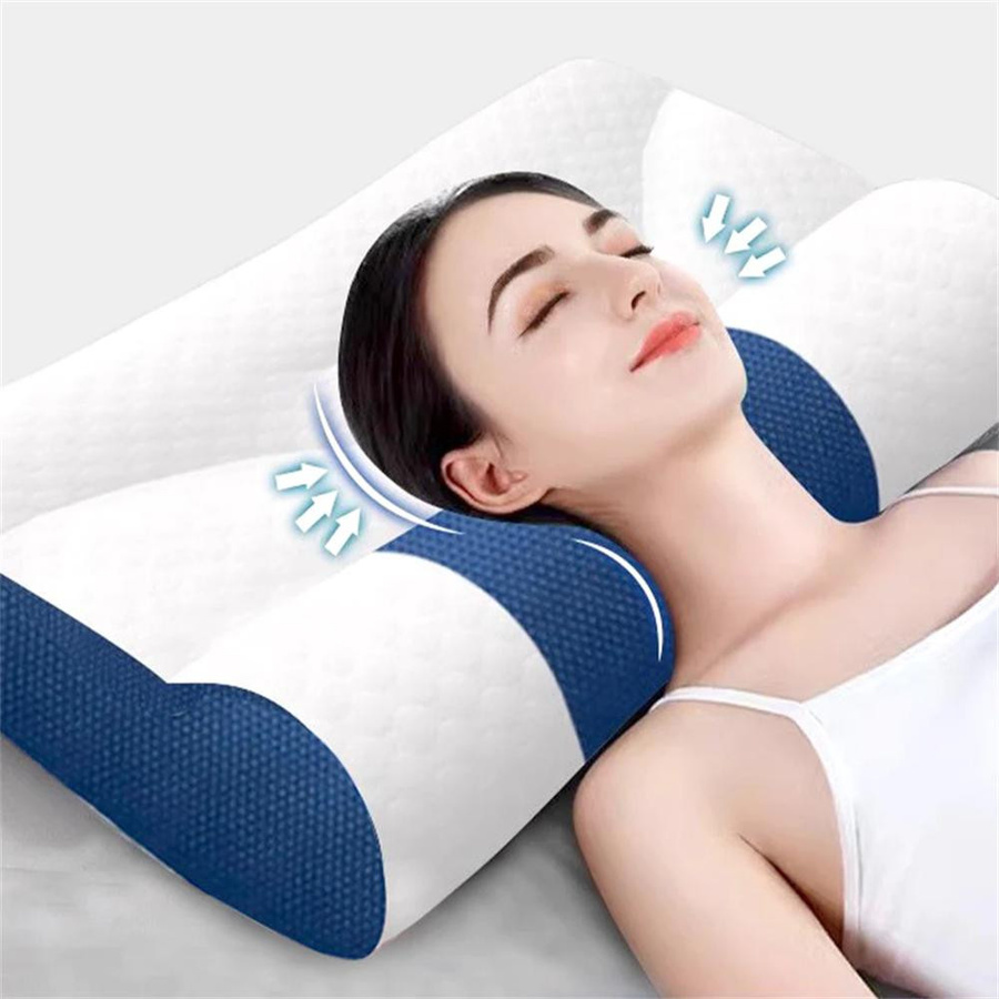 Ergonomisches Cervical-Kissen aus Memory-Schaumstoff und Gänsedaunen in Weiß - Bild 3