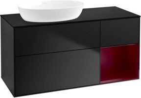 V&B Waschtischunterschrank Finion mit Wandbeleuchtung, Breite: 120 cm, Tiefe: 50,1 cm, Höhe: 50,1 cm, lackiert in Blau - Bild 1
