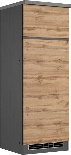 Held Möbel Umbauschrank Turin für Kühl- und Gefrierkombinationen in Wotaneiche und Graphit, Breite: 60 cm, Höhe: 160 cm - Bild 1