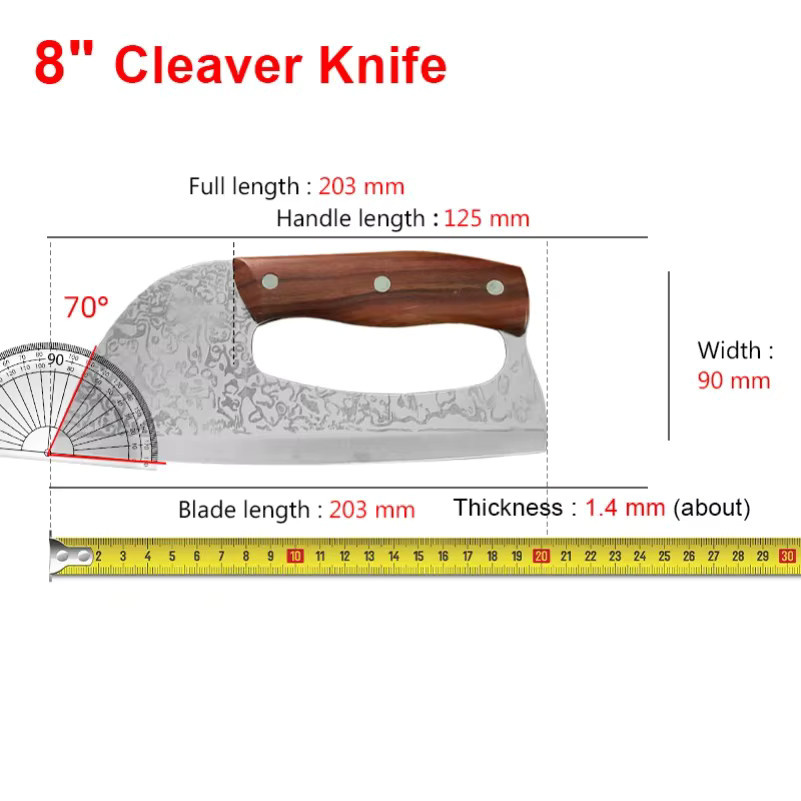 InLeung Multifunktionales Chefkoch Kochmesser aus Holz für Fleisch und Gemüse - Bild 6