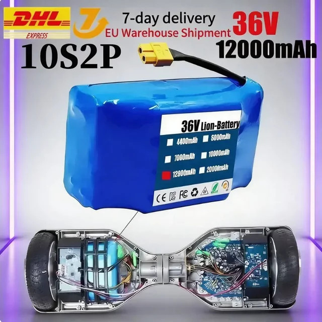 Wiederaufladbarer Lithium-Ionen Akku 36V 12000mAh in Blau für elektrische Hoverboards und Einräder - Bild 1