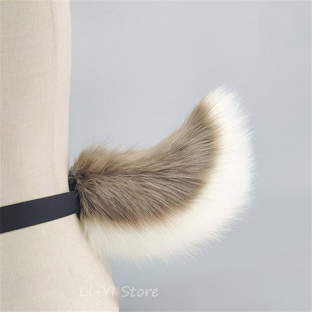 YIRAN Plüsch-Hasenschwanz, Tierrute, Cosplay-Accessoires, Braun - Bild 1