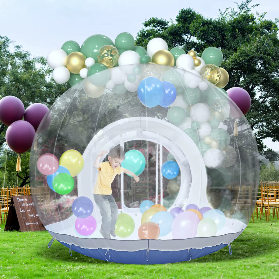 KING INFLATABLE Aufblasbares Blasenhaus aus transparentem PVC für Kinder, kommerzielles Outdoor-Spielhaus Set in Bunt, Länge: 3 m - Bild 4
