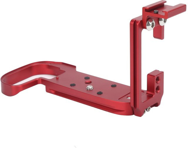 KONNWEI Schnellwechselplatte L-Halterung mit Blitzschuh-Handgriffhalter für Canon R5 SLR-Kamera in Rot und Schwarz - Bild 1