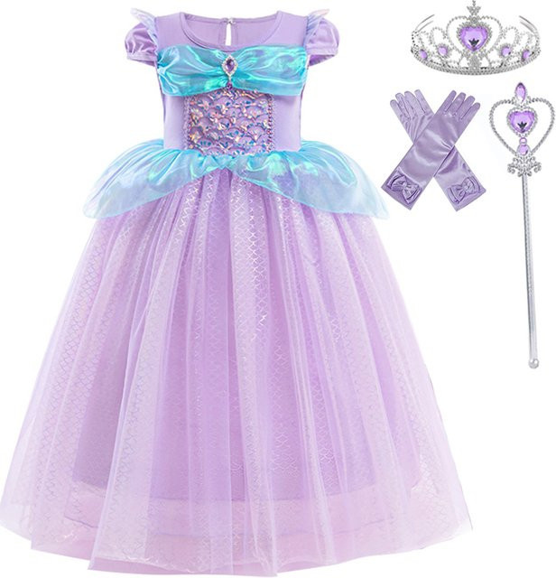 miqiaikids Meerjungfrau Kostüm, Prinzessin Kleid, Lila, Textil - Bild 1