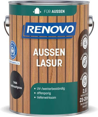 RENOVO Aussenlasur in Anthrazitgrau, 2,5 l - Bild 1