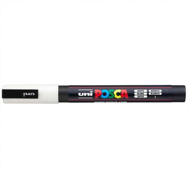 uni POSCA Marker PC-3M Permanent Marker mit feiner Spitze in Weiß - Bild 1