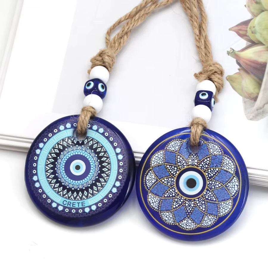 Schlüsselanhänger Lucky Eye, Glas, Buntes Muster, Unisex - Bild 2