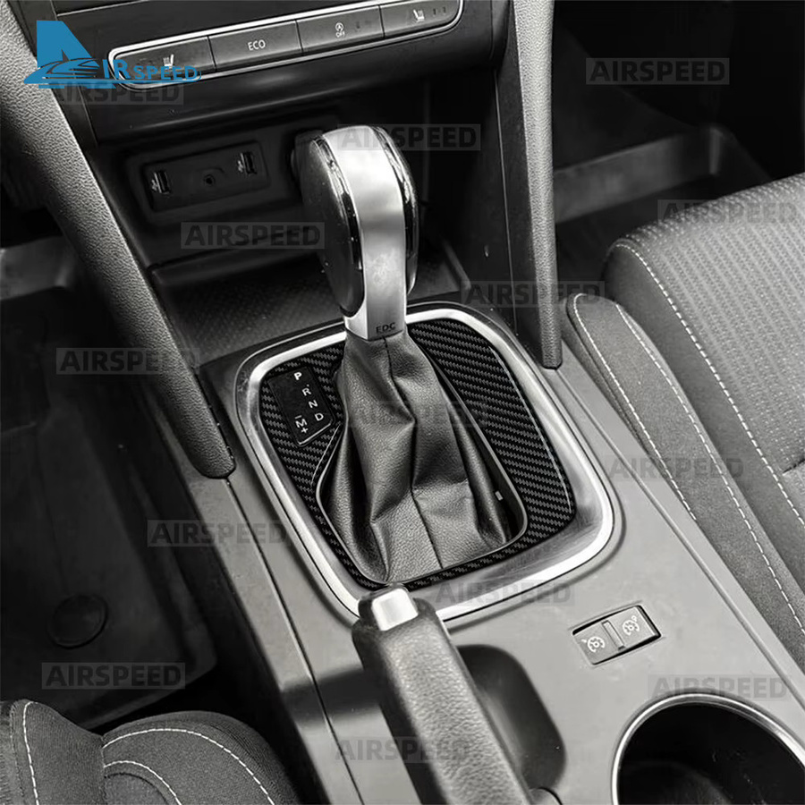AIRSPEED Soft Carbon Fiber Aufkleber für Renault Megane 4 RS MK4 IV Automatik Gangschaltung Panel, Schwarz - Bild 2