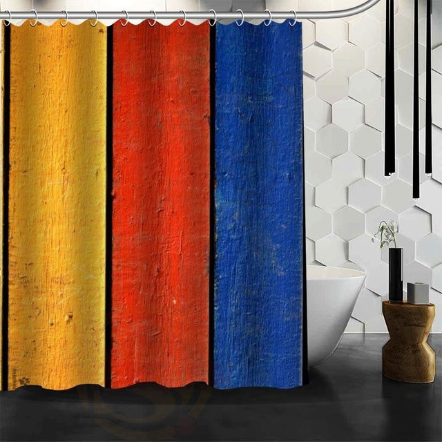 Baifenbai Home Furnishing Duschvorhang Der alte Wald aus wasserdichtem Polyestergewebe, Farbe: Gelb, B x H: 90 x 180 cm - Bild 1