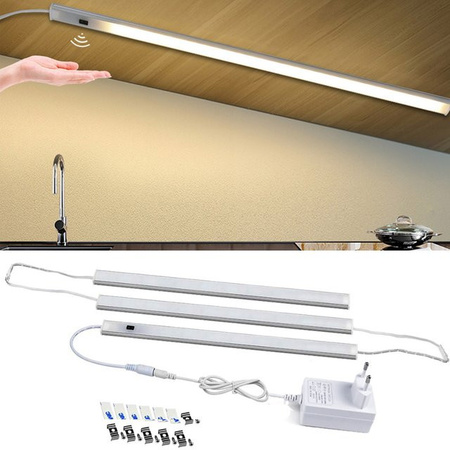 Lcamaw LED Schrankbeleuchtung mit Bewegungssensor, 12V Lichtleiste in Weiß für Küche und Schlafzimmer
