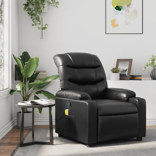 vidaXL Klappbarer Massagesessel in Schwarz aus Kunstleder mit Armlehnen - Bild 2