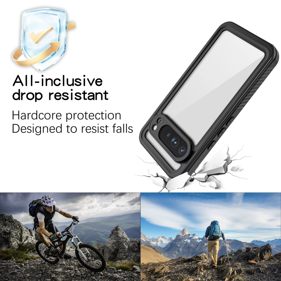 Shellbox wasserdichte Handyhülle in Schwarz, 360° stoßfest und staubdicht mit IP68 Schutz, kompatibel mit Google 10 Pro XL, Google 10, Google 9 Pro XL, Google 9A und Google 9 - Bild 3