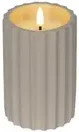 LUMINEO LED Kerze in Beige und Weiß, runde Stumpenkerze für den Tisch, Durchmesser: 8,5 cm, Höhe: 14 cm - Bild 1