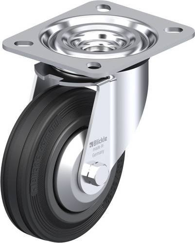 Blickle Lenkrolle L-VPP 100G-FA in Schwarz und Grau mit 100 mm Rad-Durchmesser und einer Tragfähigkeit von max. 70 kg - Bild 1